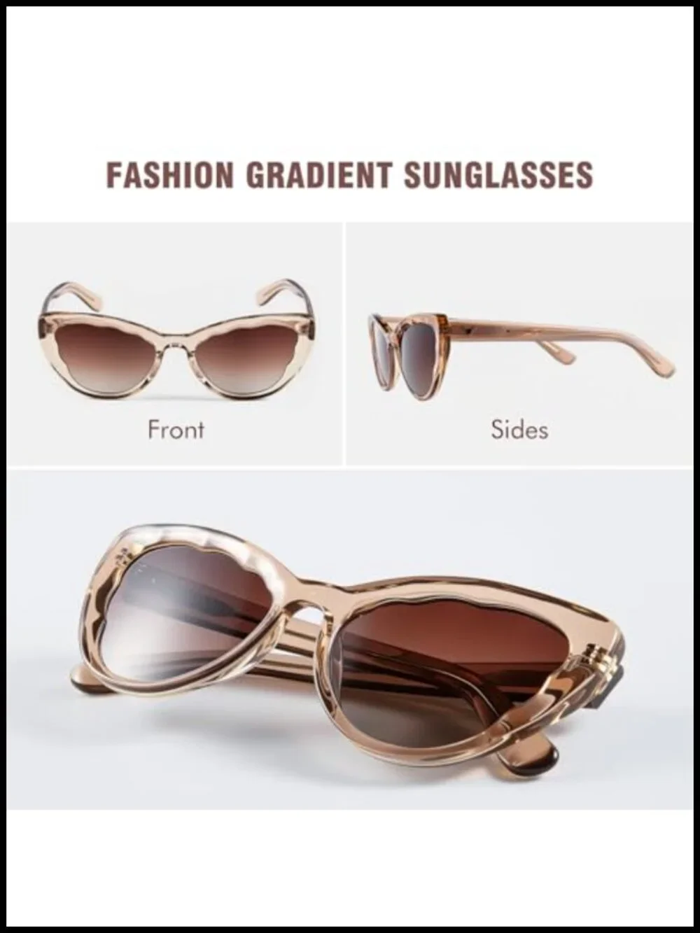 Retro Cat Eye Sunglasses UV400 Protection Polarized Acetate Frame
